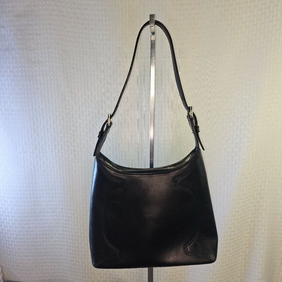 Cole Haan Black Leather Shoulder Bag With Adjustable Strap - Picture 7 of 9